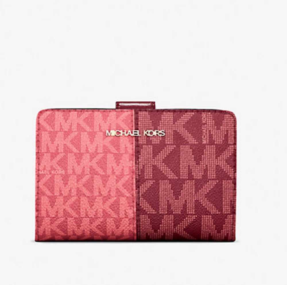 Michael Kors Jet Set Medium Two Tone Logo Wallet NWOT